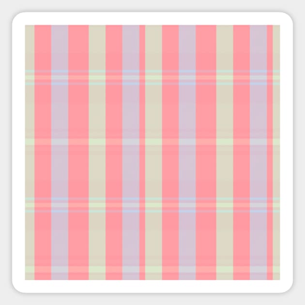 Pastel Aesthetic Artair 1 Hand Drawn Textured Plaid Pattern Sticker by GenAumonier